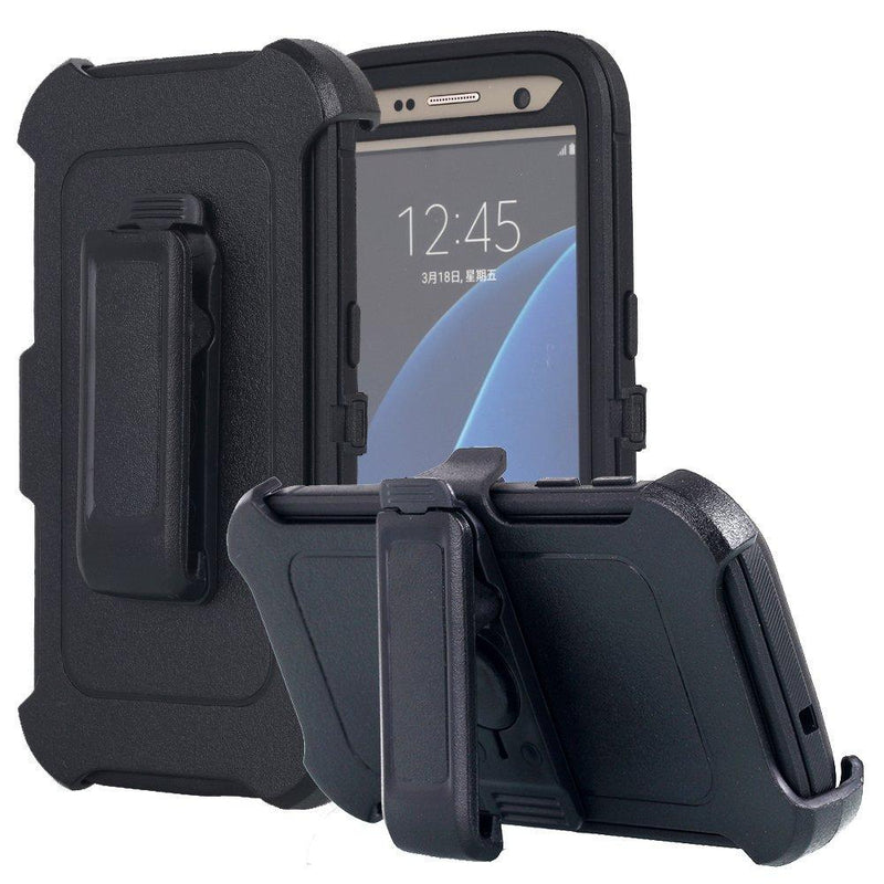 Galaxy S7 Case, AICase [Heavy Duty] [Full Body] Tough 4 in 1 Rugged Shockproof Cover with Belt Clip Armor Protective Cover for Samsung Galaxy S7 (2016) (Black) Black