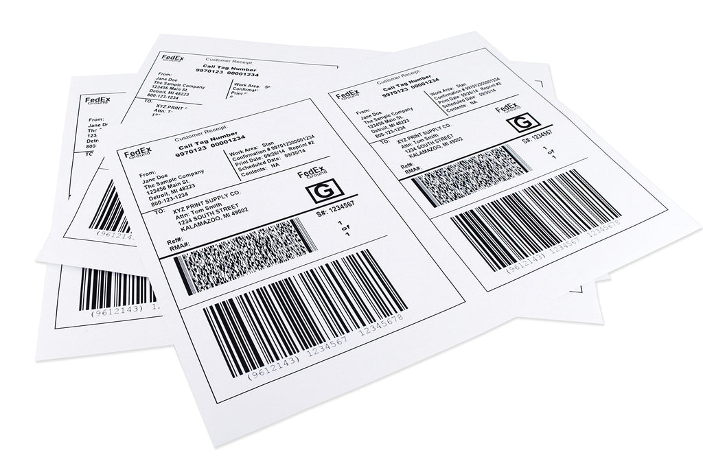 ChromaLabel 8-1/2 x 5-1/2 Inch Half Sheet Shipping Labels for Laser and Inkjet Printers, 50 Sheets, 100 Pack