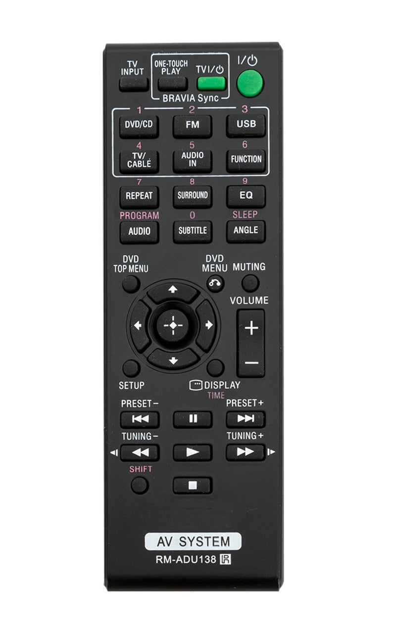 New RM-ADU138 Replaced Remote fit for Sony DAV-TZ140 HBD-TZ140 DAV-TZ150 HBD-TZ145 DAV-TZ145 AV-RZ130 DAVTZ150 HBDTZ145 DAVTZ145 AVRZ130 DAVTZ140 HBDTZ140 Audio Vidio AV System RM-ADU101 DAV-TZ135
