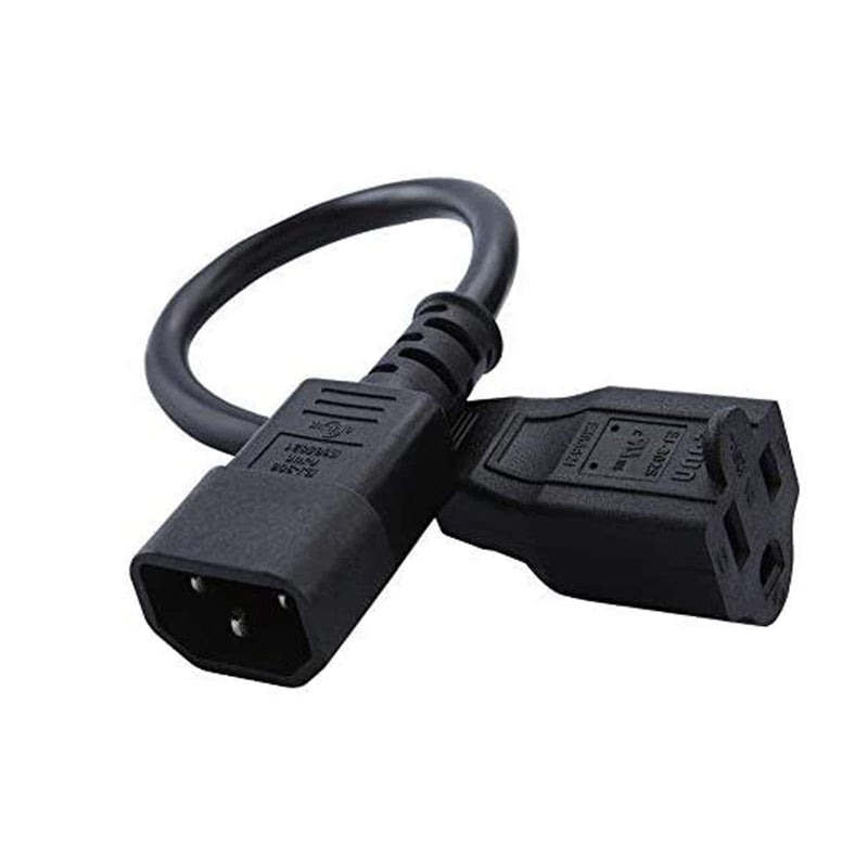 CableCreation [5-Pack] 1 Feet Standard Computer Power Adapter Cord NEMA 5-15R to IEC320 C14, 0.3M / Black 1ft [5 Pack]
