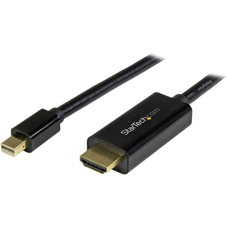 StarTech.com 15ft (5m) Mini DisplayPort to HDMI Cable - 4K 30Hz Video - mDP to HDMI Adapter Cable - Mini DP or Thunderbolt 1/2 Mac/PC to HDMI Monitor/Display - mDP to HDMI Converter Cord (MDP2HDMM5MB) 15 ft / 4.5m Black