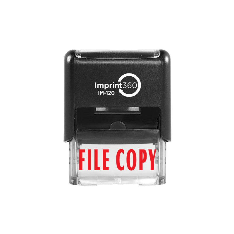 Supply360 AS-IMP1041 - File Copy, Heavy Duty Commerical Quality Self-Inking Rubber Stamp, Red Ink, 9/16" x 1-1/2" Impression Size, Laser Engraved for Clean, Precise Imprints