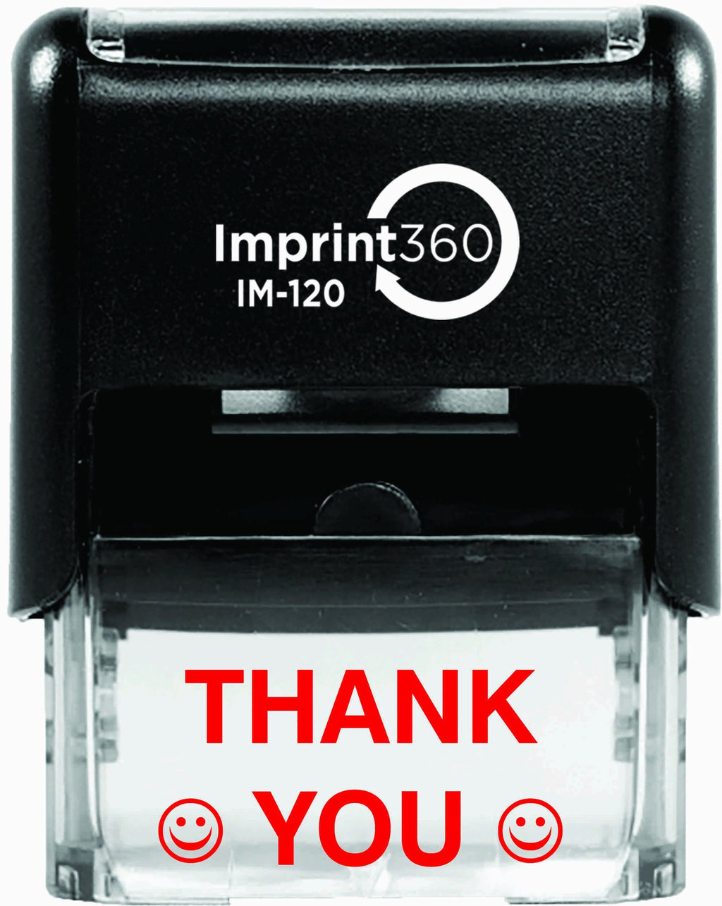 Supply360 AS-IMP1080 - Thank You, Heavy Duty Commerical Quality Self-Inking Rubber Stamp, Red Ink, 9/16" x 1-1/2" Impression Size, Laser Engraved for Clean, Precise Imprints