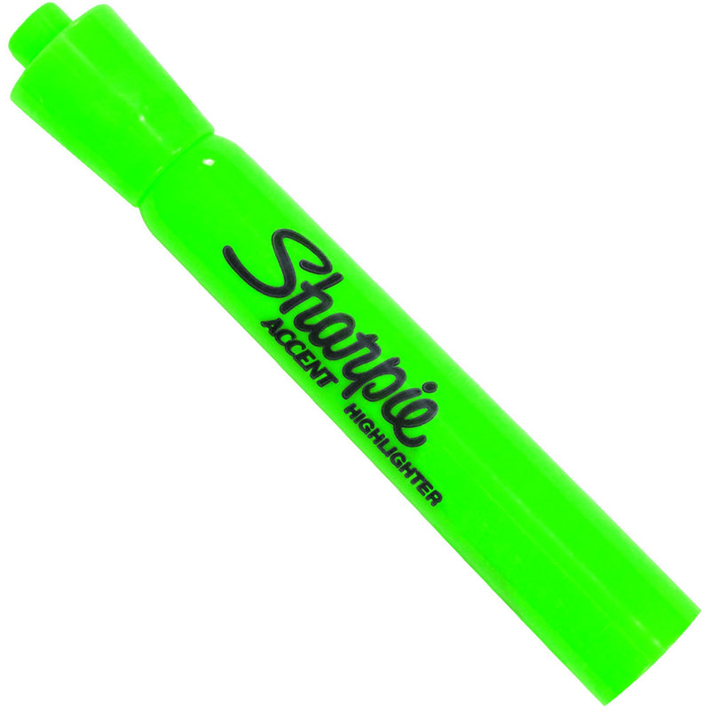 BOX USA BPMK601FGN 1 Sharpie Accent Highlighters, Fluorescent Green (Pack of 12)