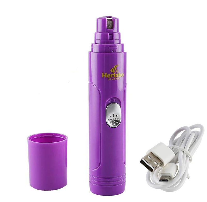 Electric Dog Nail Grinder by Hertzko – Gentle, Painless Paws Grooming, Trimming, Shaping, and Smoothing for Small Medium & Large Dogs, Cats, Rabbits & Birds -Portable & Rechargeable, Includes USB Wire