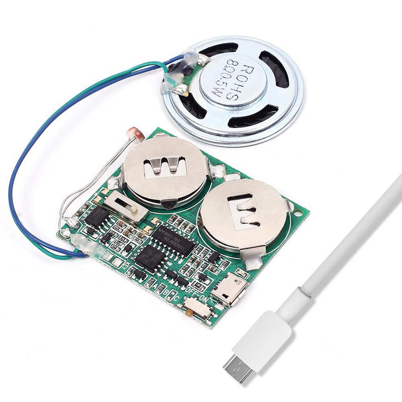 Icstation DIY Light Sensor Sound Module Micro USB Music Player for Talking Greeting Card Creative Gifts 8M Memory w/Speaker 8M Light Sensor