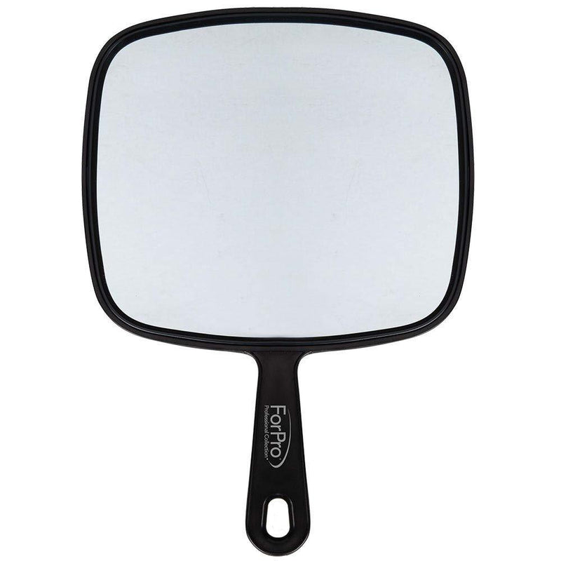 ForPro Large Hand Mirror, Multi-Purpose Mirror with Distortion-Free Reflection, Black, 9” W x 12” L 9x12 Inch (Pack of 1)