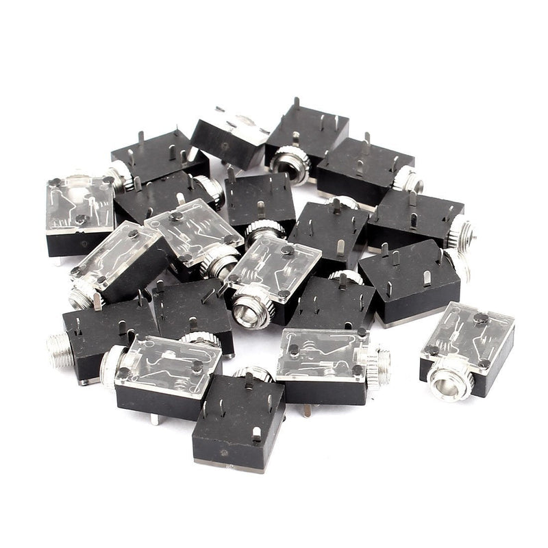 uxcell 20 Pcs PCB Panel Mount 5 Pin Female 3.5mm Earphone Audio Jack Socket