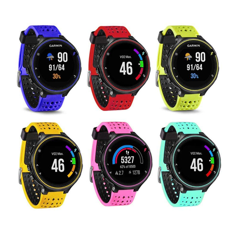 HWHMH Colorful Replacement Silicone Bands with Pin Removal Tools for Garmin Forerunner 220/230/235/620/630/735XT (No Tracker, Replacement Bands Only) Pack of 6