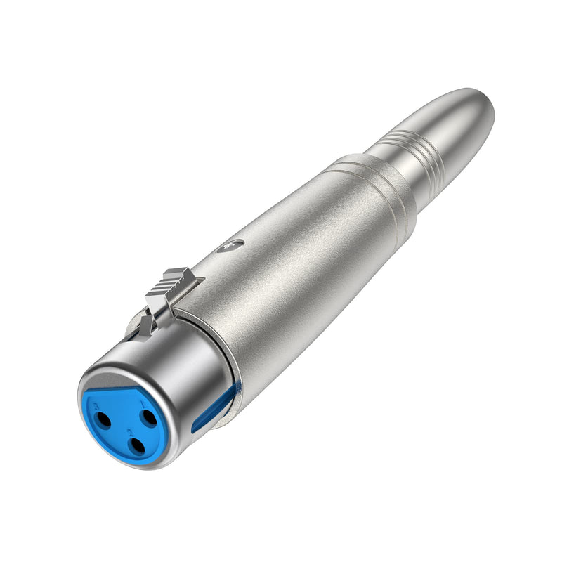 CableCreation XLR 3 Pin Female to 1/4" 6.35mm Female Socket Audio Adapter, Silver [1-Pack]