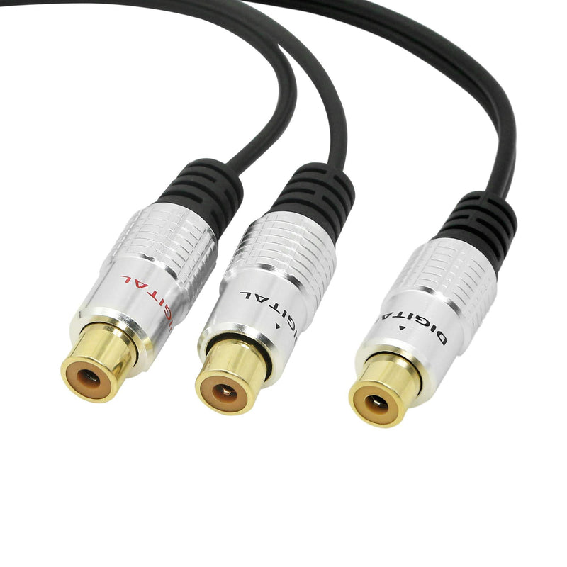 SinLoon RCA Video Audio Y-Splitter Cable,Premium Aluminium Alloy Single 1-RCA Female to Dual 2 RCA Female Digital Coaxial Splitter Gold PlatedÂ Adapter Audio Cable(RCA/F-2F)