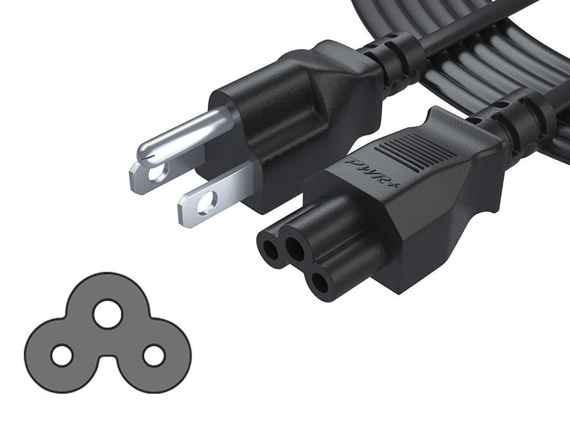 PWR+ IEC320 C5 to NEMA 5-15P Extra Long 12 Ft 3 Prong TV Power Cord Compatible with LG LED LCD Smart 1080p HDTV 32LB5600 42LN5400 42LB5600 42LN5700