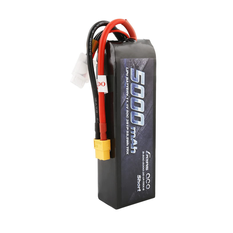Gens ace 5000mAh 11.1V 3S 50C 3 Cell LiPo Battery Pack with XT60 and Deans Plug (Updated) for Traxxas RC Cars Slash vxl Slash 4x4 vxl E-maxx Brushless Axial e-revo Brushless and Spartan Models