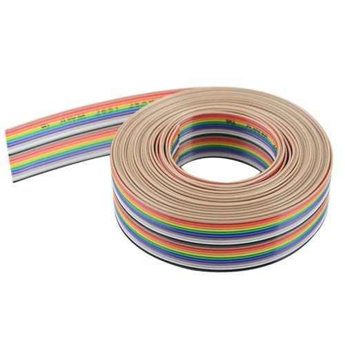 XINGYHENG 20pin Wire Rainbow Color Flat Ribbon IDC Wire Cable(16ft/5m 20Wire)