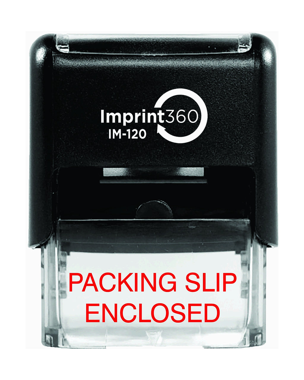 Supply360 AS-IMP1045 - Packing Slip Enclosed, Heavy Duty Commerical Quality Self-Inking Rubber Stamp, Red Ink, 9/16" x 1-1/2" Impression Size, Laser Engraved for Clean, Precise Imprints