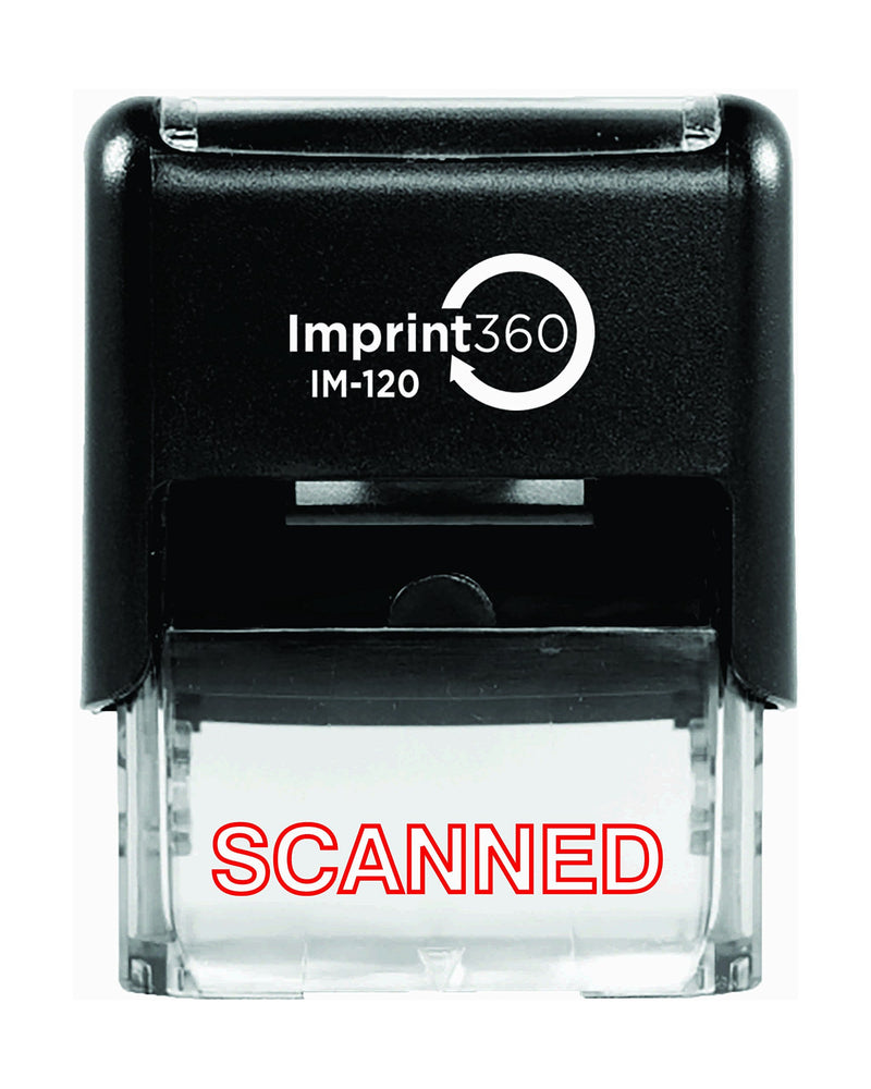 Supply360 AS-IMP1051 - Scanned, Heavy Duty Commerical Quality Self-Inking Rubber Stamp, Red Ink, 9/16" x 1-1/2" Impression Size, Laser Engraved for Clean, Precise Imprints