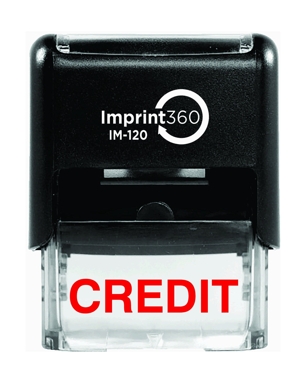 Supply360 AS-IMP1086 - Credit,Solid Text, Heavy Duty Commerical Quality Self-Inking Rubber Stamp, Red Ink, 9/16" x 1-1/2" Impression Size, Laser Engraved for Clean, Precise Imprints