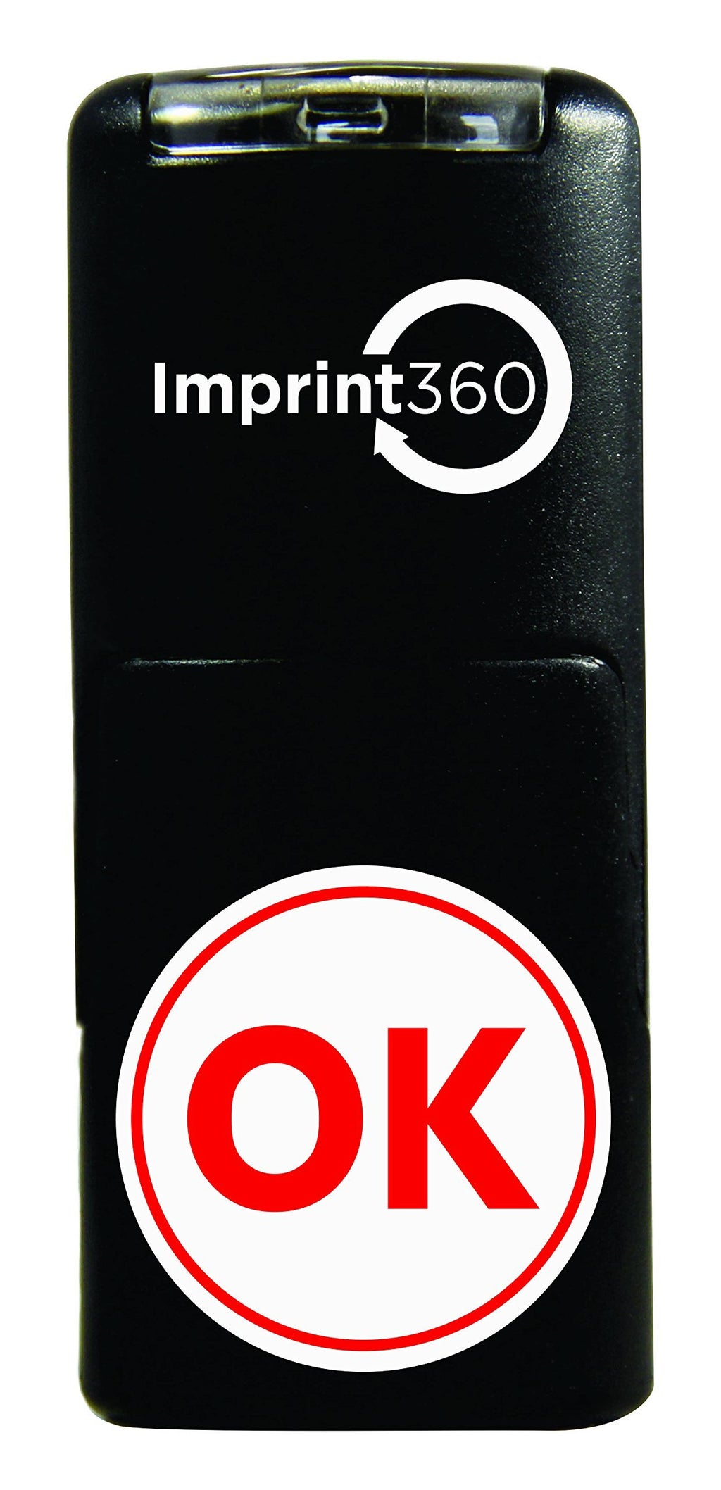 Supply360 AS-IMP2003 Round Stamp OK in Circle, Red Ink, Durable, Light Weight Self-Inking Stamp, 5/8" Impression Area