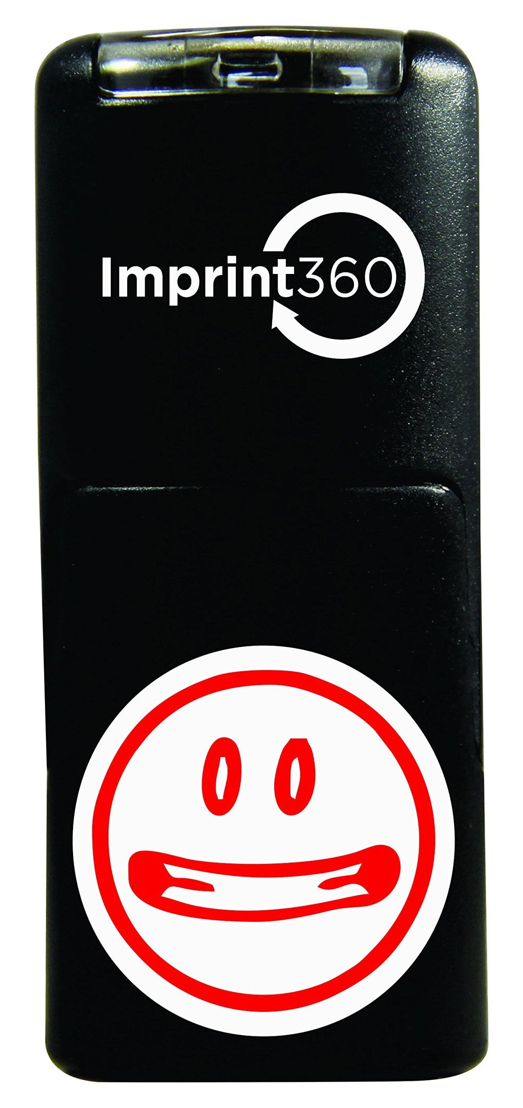 Supply360 AS-IMP2013Round Teacher Stamp - Big Mouth Smiley Face, Red Ink, Durable, Light Weight Self-Inking Stamp, 5/8" Impression Area