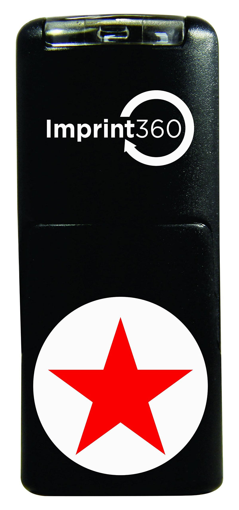 Supply360 AS-IMP2019 Round Teacher Stamp - Solid Star, Red Ink, Durable, Light Weight Self-Inking Stamp, 5/8" Impression Area