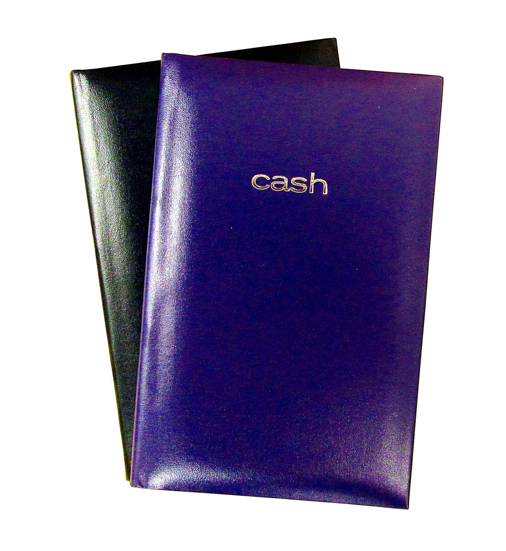 Set of 2 Cash Books, 7.9" x 5" Inches, 144 Pages per Book - Hardbound Cover (Colors Will Vary)