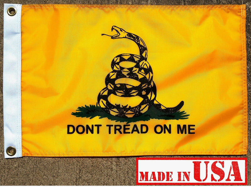 US Flag Factory 12x18 Inch Gadsden "DON'T TREAD ON ME" Flag - Outdoor SolarMax Nylon Flag - 100% Made in America (1)