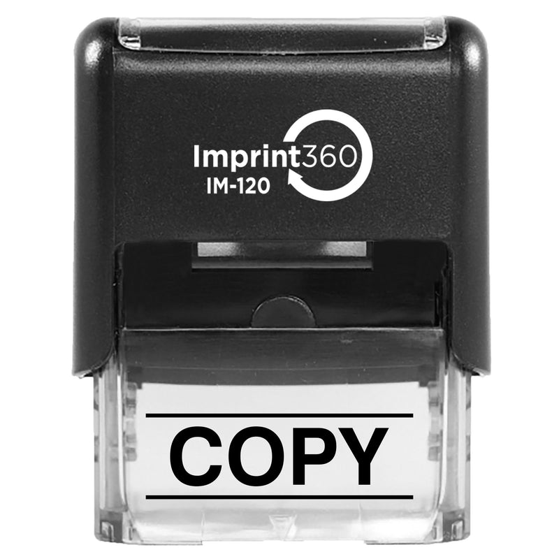 Supply360 AS-IMP1126K - Copy w/Upper and Lower Bars, Black Ink, Heavy Duty Commerical Self-Inking Rubber Stamp, 9/16" x 1-1/2" Impression