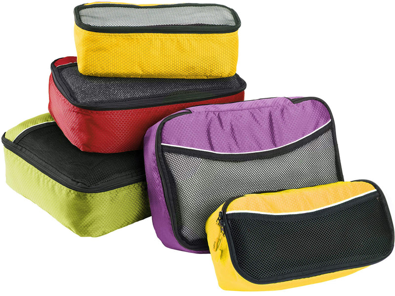 Bago Packing Cubes for Travel - Luggage & Suitcase Organizer - Cube Set 5pcs Set GreenRedPurpleYellowYellow-