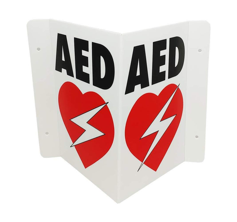 CPR Savers Foldable Panel AED Wall Sign for Business, School, Restaurant, Office or Any Public Place (1) 1