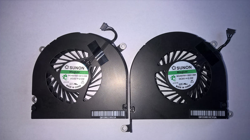 Left and Right Side CPU Cooling Fan Assembly for Apple MacBook Pro 15" A1286 (2008, 2009, 2010, 2011, 2012)