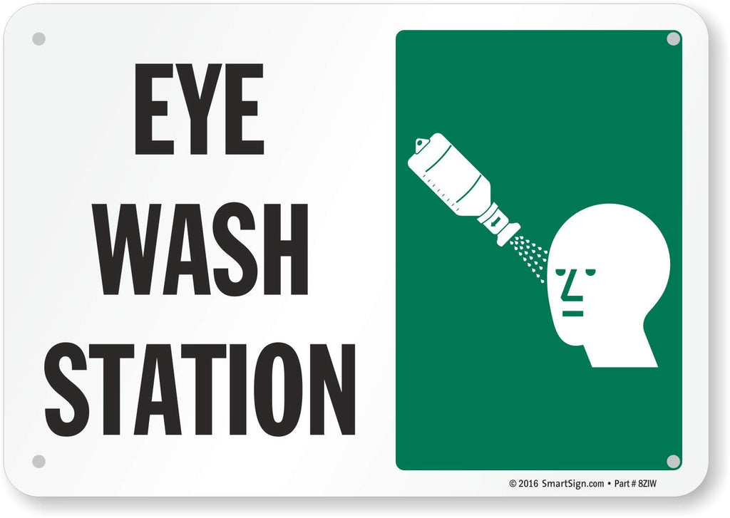 SmartSign S2-0584-PL-10 "Eye Wash Station" Sign | 7" x 10" Plastic 10" x 7" Plastic