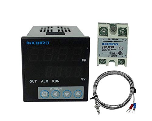 Inkbird ITC-106VH PID Temperature Thermostat Controllers F and C 100 to 240ACV K Sensor 40DA SSR Solid State Relay for Sous Vide Home Brewing ITC-106VH + K + 40A SSR