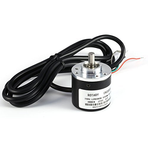 Yosoo Photoelectric Incremental Rotary Encoder 600p/r 6mm Shaft 5-24vdc AB Phase for Length Measurement + Coupling