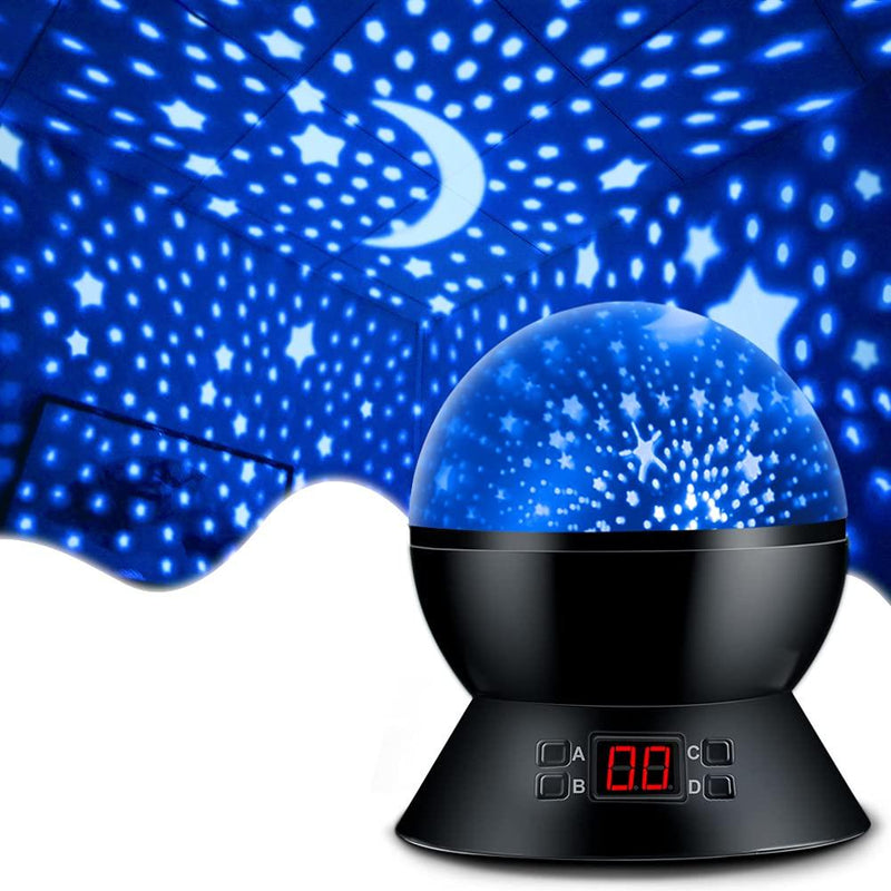 MOKOQI Star Projector Night Lights for Kids With Timer, Gifts for 1 - 14 Year Old Girl and Boy, Room Lights for Kids Glow in The Dark Stars and Moon can Make Child Sleep Peacefully and Best Gift-Black Black