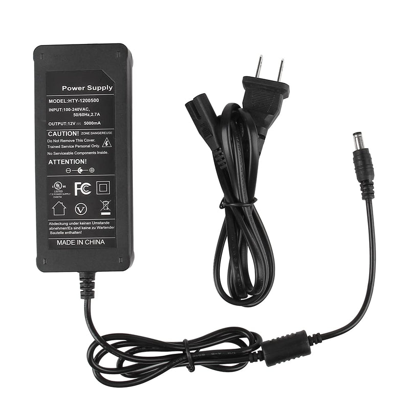 SUPERNIGHT 12V 5A Power Supply AC Adapter for 5050 3528 RGB LED Strip Light Low Voltage Device