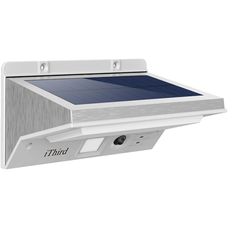 Solar Lights Outdoor Motion Sensor, iThird LED Solar Powered Outdoor Lights Stainless Steel Solar Security Lights for Yard Patio Garage Waterproof 3 Modes Super Bright(Daylight) Daylight