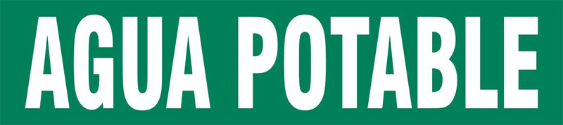 Accuform SHRPK575STB Snap Tite"AGUA Potable" Pipe Marker for 1-1/2" to 2" OD Pipe, 9" H x 1 1/2" L x 8" W, White on Green
