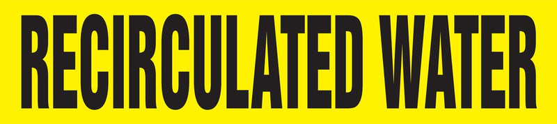 Accuform RPK773STC Snap Tite"RECIRCULATED Water" Pipe Marker for 2-1/4" to 3" OD Pipe, 14" H x 2" L x 12" W, Black on Yellow
