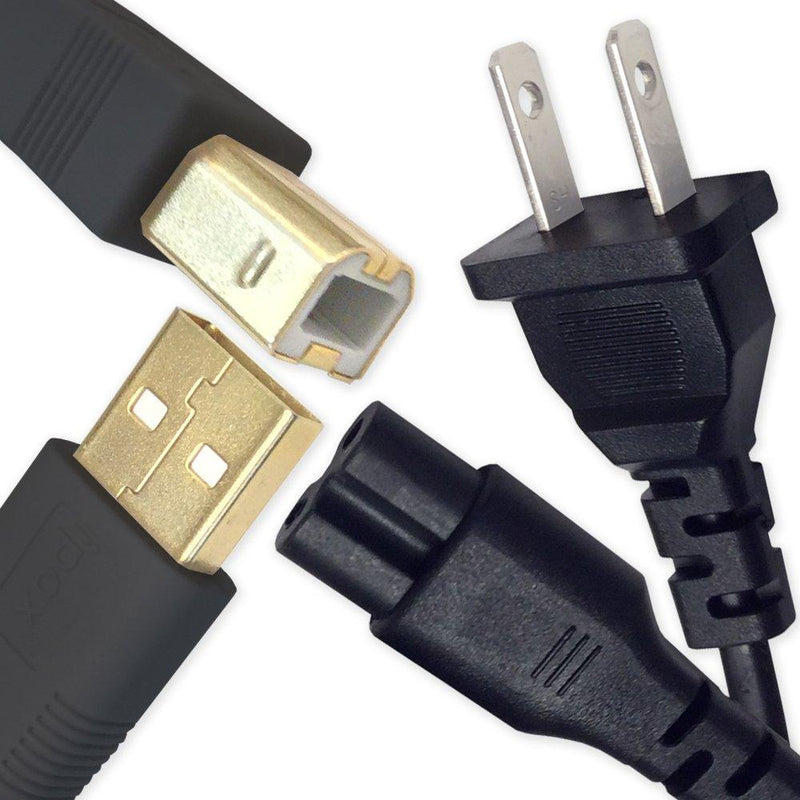 Ipax USB Printer Cable and Wall Power Cord Compatible with Canon Pixma MG7520 MG7120 MG6320 MG5520 MG5420 MG5320 MG2920 MX922 MX892 MX472 Canon Maxify