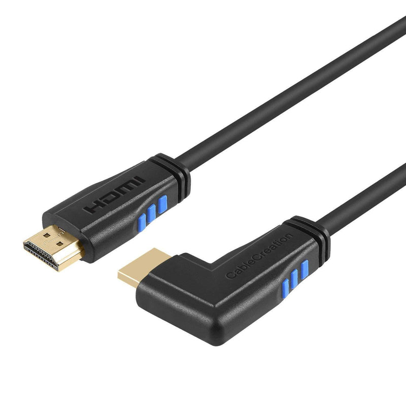 HDMI Cable, CableCreation 6 Feet Right Angle 270 Degree Vertical Right 4K HDMI 2.0 Cable, Support 4K Ultra HD, 3D Video, Ethernet, Audio Return Channel, Black 6ft