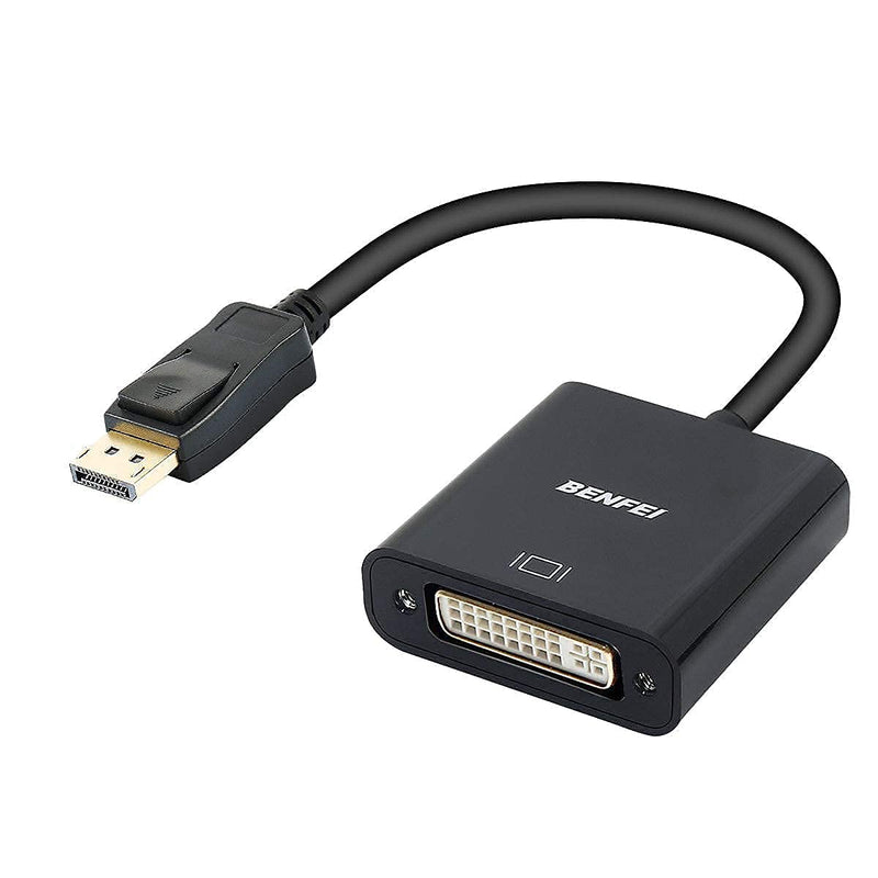 DisplayPort to DVI DVI-D Single Link Adapter, Benfei Display Port to DVI Converter Male to Female Black Compatible for Lenovo, Dell, HP and Other Brand 1 PACK