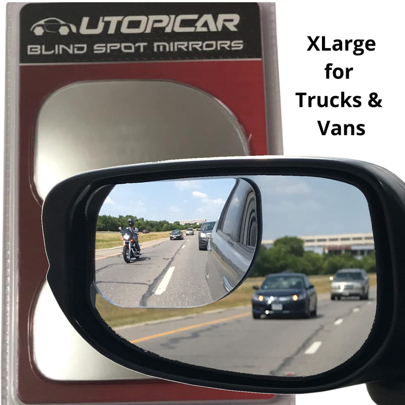 Blind Spot Mirrors XLarge for SUV, Vans, Pick up Trucks with Big Door Mirrors Only | Engineered by Utopicar car accessories (2pack)