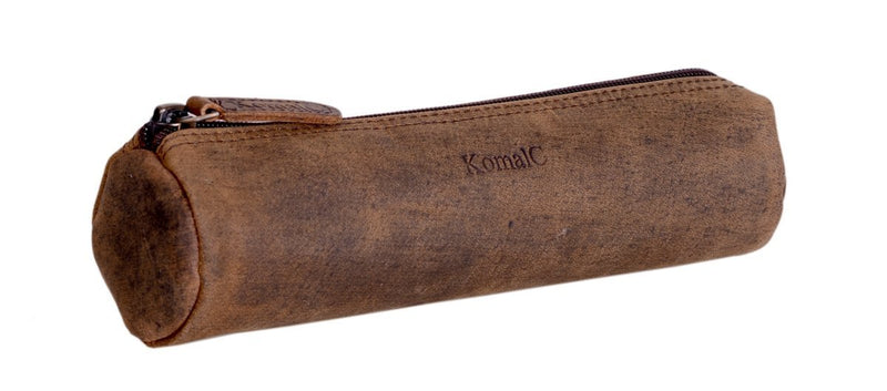 Leather Pencil Case Handcrafted Pen pouch Elegant and pratical gift for students,artists. Perfect for school,office,college by KomalC