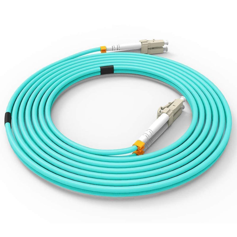 Fiber Patch Cable, VANDESAIL 10G Gigabit Fiber Optic Cables with LC to LC Multimode OM3 Duplex 50/125 OFNP (1M, OM3-5Pack) 1M