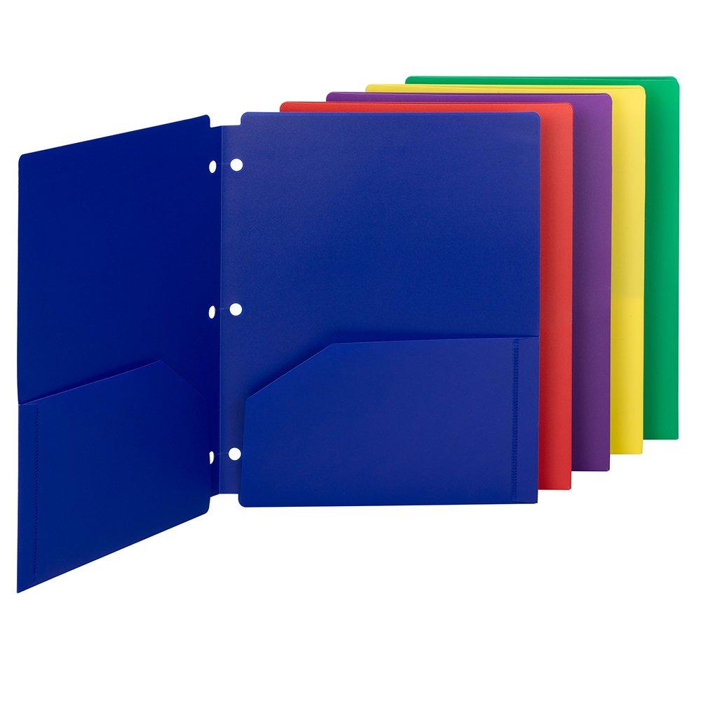 Smead Poly Snap-in Two-Pocket Folder, Letter Size, Assorted Colors, 10 per Pack (87939) 1 X Pack of 10