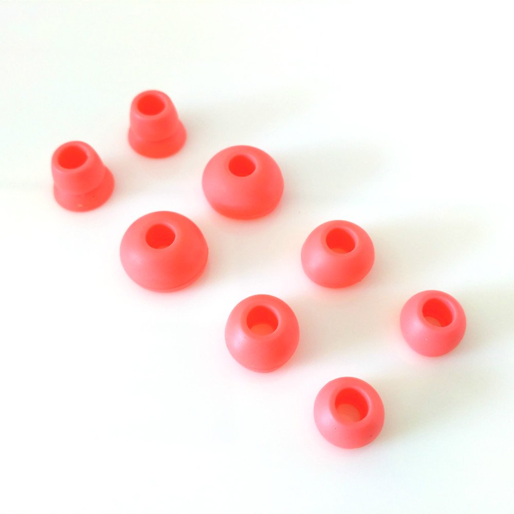 8pcs Replacement Silicone Eartips Earbuds Eargels for Beats by dr dre Powerbeats 2 Wireless Stereo Earphones (Red) Red