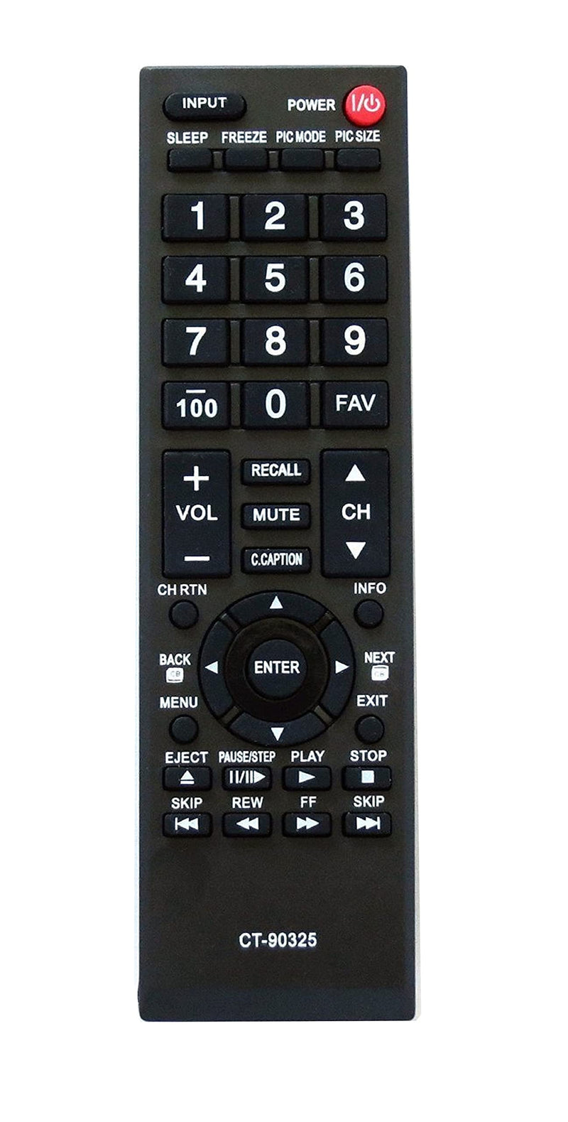 New CT-90325 Remote Compatible with Toshiba TV 40E200UM 40E210U 40E220U 40FT1 40FT1U 40FT2U 40FT2U1 40SL412 40SL412U 46G310U 46SL412U 55G310U 55G310U1 55HT1 55HT1U 22AV600U 19AV600U 32E200U
