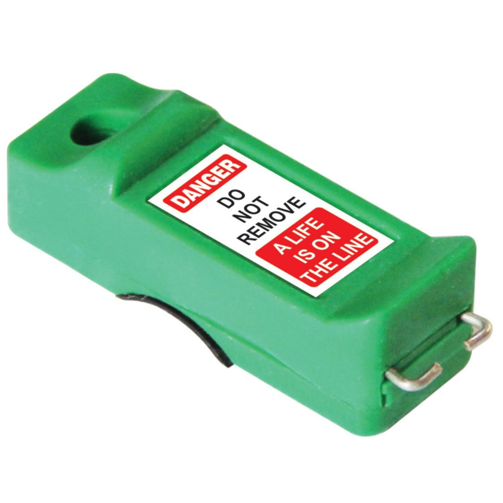 Lockout Safety Supply 7259 Slider Pin Circuit Breaker Lockout, Green