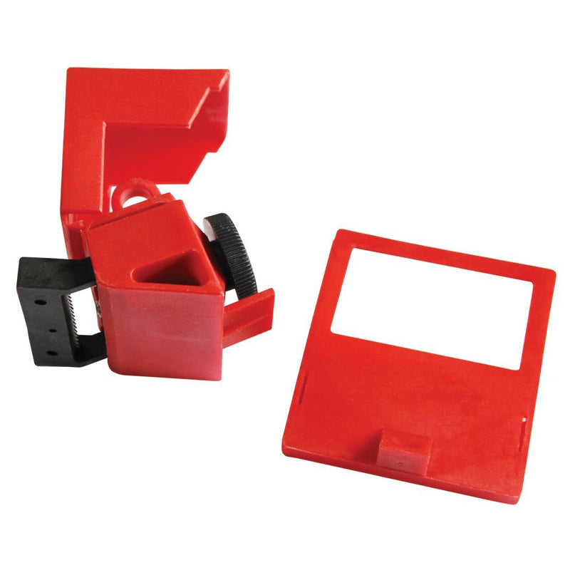 Lockout Safety Supply 7257 480/600V Clamp-On Breaker Lockout-Cleat, Red