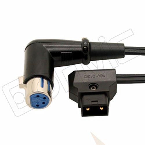 Eonvic Power Supply Battery Adapter Cable D-Tap Male to Right Angle 4 Pin XLR Female (Straight Cable) Straight Cable